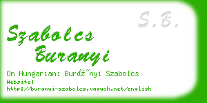 szabolcs buranyi business card